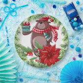 クリスマスベア ペーパープレート (パーティー)