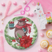 クリスマスベア ペーパープレート (パーティー)