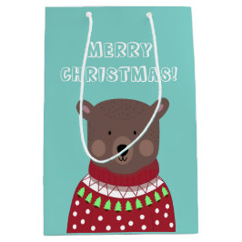 クリスマスベア ミディアムペーパーバッグ