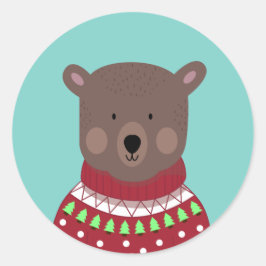 クリスマスベア ラウンドシール