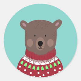 クリスマスベア ラウンドシール