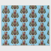 クリスマスベア ラッピングペーパー (フラット)