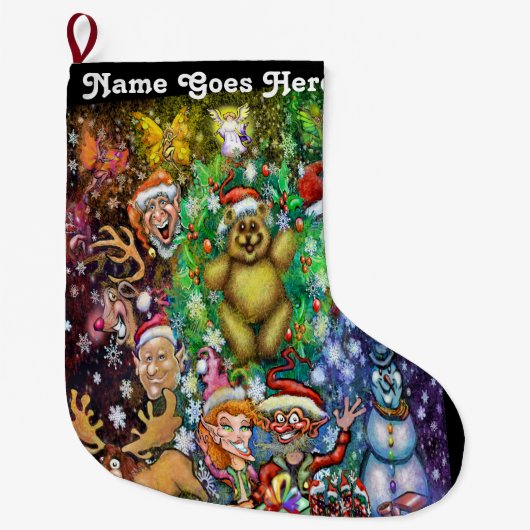 クリスマスベア ラージクリスマスストッキング (正面)