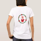 クリスマスベイビーとポインセチアの松かざり Tシャツ (裏面)