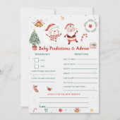 クリスマスベイビーの予測とアドバイスのゲームカード 招待状 (正面)