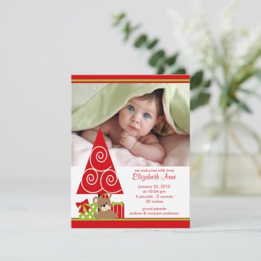クリスマスベイビーガール フォトアナウンスメント シーズンカード (スタンド正面)