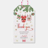 クリスマスベイビーシャワーのギフトタグ サンタベイビー ホリデー ギフトタグ (正面)