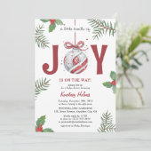 クリスマスベイビーシャワーの小さな喜びの塊！ 招待状 (スタンド正面)