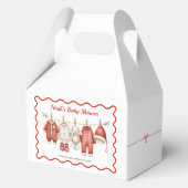クリスマスベイビーシャワーボーイ | サンタベイビーレッド&ホワイト フェイバーボックス (裏面)