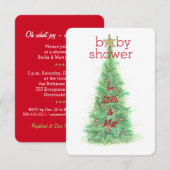 クリスマスベイビーシャワー招待状 - 男の子 招待状 (正面/裏面)