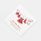 クリスマスベイビーシャワー | サンタクロースの服 赤と白 スタンダードランチョンナプキン (角)