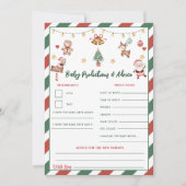 クリスマスベイビー予測とアドバイスゲームカード 招待状 (正面)