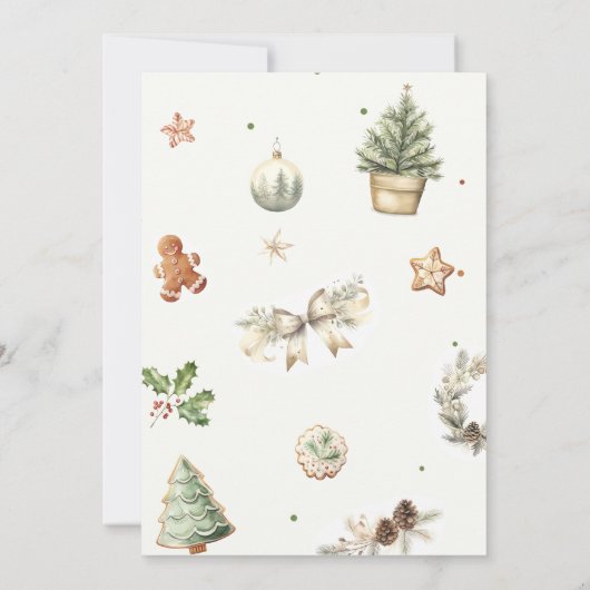 クリスマスベイビー名前ベイビーシャワーゲームカード 招待状 (裏面)