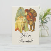 クリスマスベイビー サンタクロース ビンテージ 招待状 (スタンド正面)