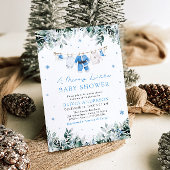 クリスマスベイビー ボーイ ブルー ア メリー リトル ベイビー シャワー 招待状