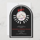 クリスマスベガスカジノブラックジャックトランプのポーカーナイトパーティー 招待状 (正面)