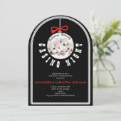 クリスマスベガスカジノブラックジャックトランプのポーカーナイトパーティー 招待状 (スタンド正面)