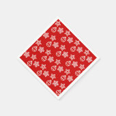 クリスマスベクターパターオンレッド スタンダードカクテルナプキン (角)