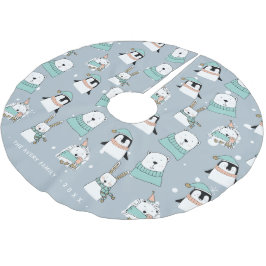 クリスマスベシンプルアーパーソナライズされた ブラッシュドポリエステルツリースカート