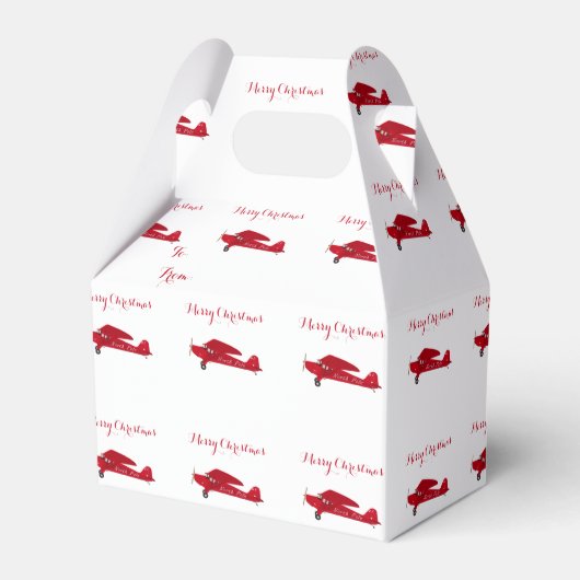 クリスマスベストボックスノースポールヴィンテージ飛行機 フェイバーボックス (正面サイド)