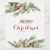 クリスマスベストワイン，クリスマスギフトワイン ワインラベル (シングルラベル)