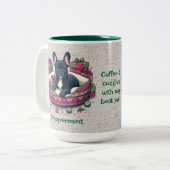 クリスマスベッドに閉じ込められた黒いフランス人 ツートーンマグカップ (正面左)