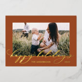 クリスマスベテラコッタ1写真植物台本 箔シーズンカード (正面)