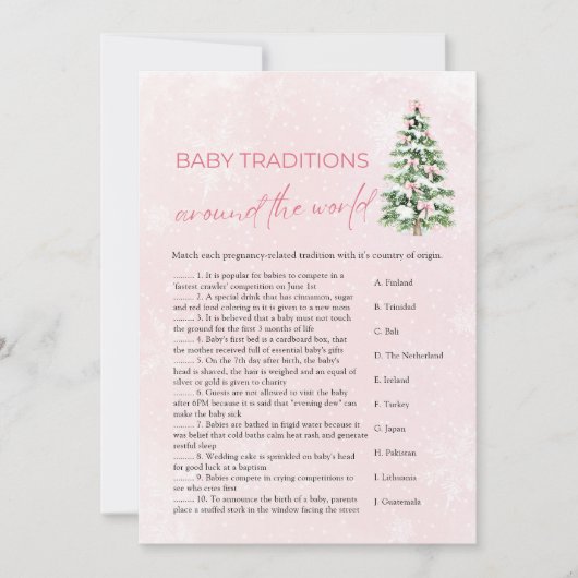 クリスマスベビーの伝統を世界に 招待状 (正面)