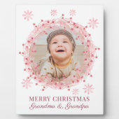 クリスマスベビーの写真 – おばあちゃんとおじいちゃん フォトプラーク (正面)