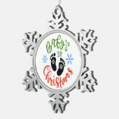 クリスマスベビーの初めてのクリスマス機器の装飾 スノーフレークピューターオーナメント (右)