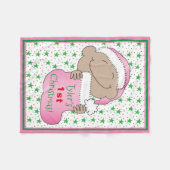 クリスマスベビーの最初 フリースブランケット (正面(横))