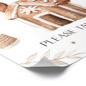 クリスマスベビーは甘いテーブルの看板 ポスター (角)