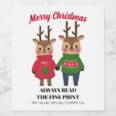 クリスマスベビーアナウンスアウンティアンクル素晴らしプリント ワインラベル (シングルラベル)