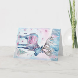 クリスマスベビーアニマルズエルクホリデーグリーティング カード