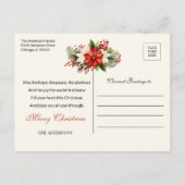 クリスマスベビーイエスポインセティアスメリークリスマス ポストカード (裏面)