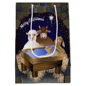 クリスマスベビーイエス出生 ミディアムペーパーバッグ (裏面)