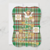 クリスマスベビーエンジェル金ゴールドプレイドフラットグリーティングカード カード (正面)