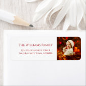 クリスマスベビーサンタハットフォト差出人住所 ラベル (インサイチュ)