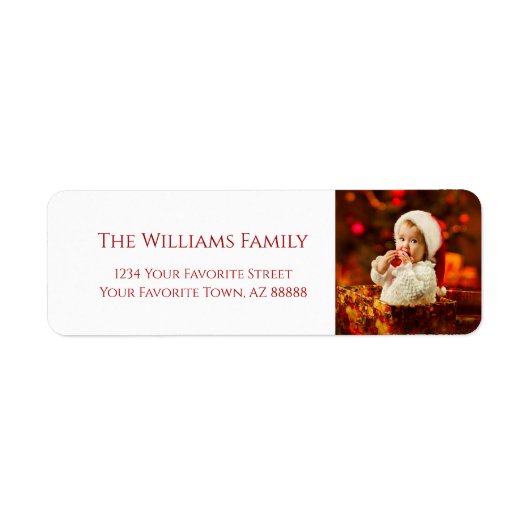 クリスマスベビーサンタハットフォト差出人住所 ラベル (正面)