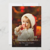 クリスマスベビーサンタミニマル写真 シーズンカード (正面)