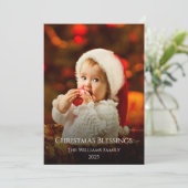 クリスマスベビーサンタミニマル写真 シーズンカード (スタンド正面)