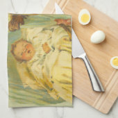 クリスマスベビーサンタ節ヴィンテージ キッチンタオル (四つ折り)