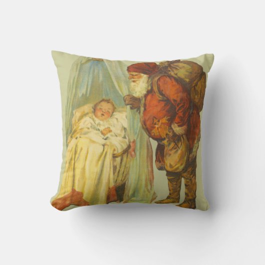 クリスマスベビーサンタ節ヴィンテージ クッション (正面)