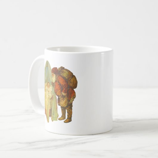 クリスマスベビーサンタ節ヴィンテージ コーヒーマグカップ (正面左)