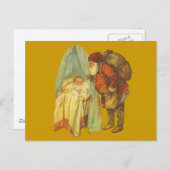 クリスマスベビーサンタ節ヴィンテージ シーズンポストカード (正面/裏面)