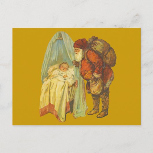 クリスマスベビーサンタ節ヴィンテージ シーズンポストカード (正面)