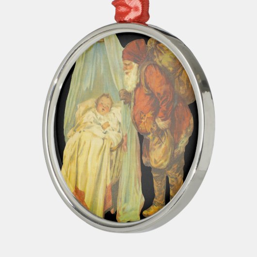 クリスマスベビーサンタ節ヴィンテージ メタルオーナメント (左)