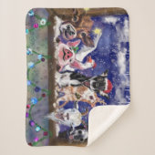 クリスマスベビーシェルパ毛布おもしろい動物パーティー シェルパブランケット (正面)