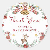 クリスマスベビーシャワーありがとう恵みクラシックRoun ラウンドシール (正面)