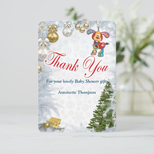 クリスマスベビーシャワーありがとう サンキューカード (スタンド正面)
